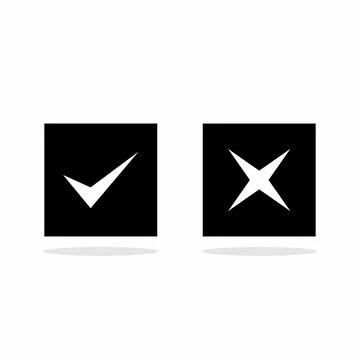 Check and wrong marks, Tick and cross marks, Accepted/Rejected, Approved/Disa Stock Illustration