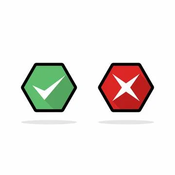Check and wrong marks, Tick and cross marks, Accepted/Rejected, Approved/Disa Stock Illustration