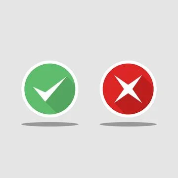 Check and wrong marks, Tick and cross marks, Accepted/Rejected, Approved/Disa Stock Illustration