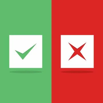 Check and wrong marks, Tick and cross marks, Accepted/Rejected, Approved/Disa Stock Illustration