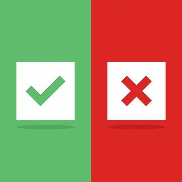 Check and wrong marks, Tick and cross marks, Accepted/Rejected, Approved/Disa Stock Illustration