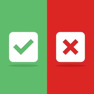 Check and wrong marks, Tick and cross marks, Accepted/Rejected, Approved/Disa Stock Illustration