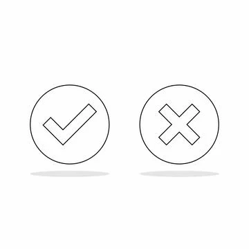 Check and wrong marks, Tick and cross marks, Accepted/Rejected, Approved/Disa Stock Illustration