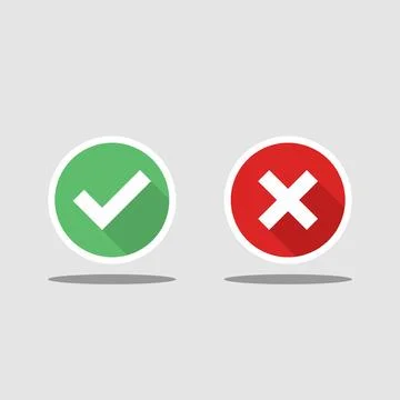 Check and wrong marks, Tick and cross marks, Accepted/Rejected, Approved/Disa Stock Illustration