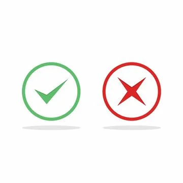 Check and wrong marks, Tick and cross marks, Accepted/Rejected, Approved/Disa Stock Illustration