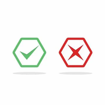 Check and wrong marks, Tick and cross marks, Accepted/Rejected, Approved/Disa Stock Illustration