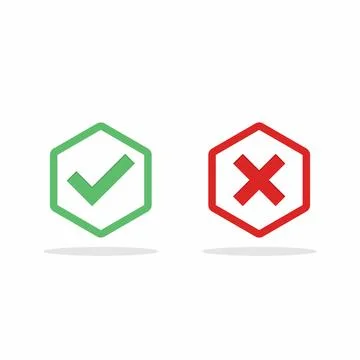 Check and wrong marks, Tick and cross marks, Accepted/Rejected, Approved/Disa Stock Illustration