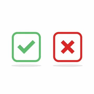 Check and wrong marks, Tick and cross marks, Accepted/Rejected, Approved/Disa Stock Illustration