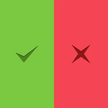 Check and wrong marks, Tick and cross marks, Accepted/Rejected, Approved/Disa Stock Illustration