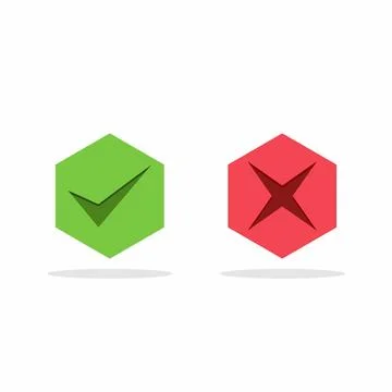 Check and wrong marks, Tick and cross marks, Accepted/Rejected, Approved/Disa Stock Illustration