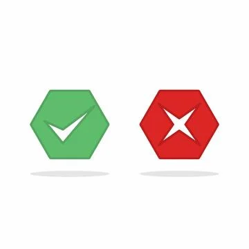 Check and wrong marks, Tick and cross marks, Accepted/Rejected, Approved/Disa Stock Illustration