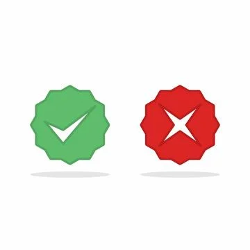 Check and wrong marks, Tick and cross marks, Accepted/Rejected, Approved/Disa Stock Illustration