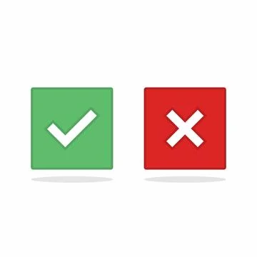 Check and wrong marks, Tick and cross marks, Accepted/Rejected, Approved/Disa Stock Illustration