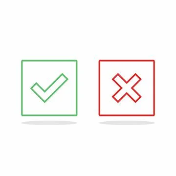 Check and wrong marks, Tick and cross marks, Accepted/Rejected, Approved/Disa Stock Illustration