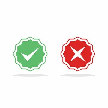 Check and wrong marks, Tick and cross marks, Accepted/Rejected, Approved/Disa Stock Illustration