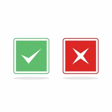 Check and wrong marks, Tick and cross marks, Accepted/Rejected, Approved/Disa Stock Illustration