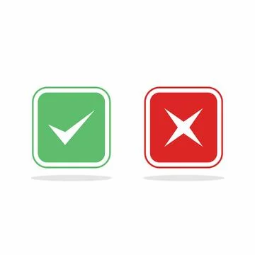 Check and wrong marks, Tick and cross marks, Accepted/Rejected, Approved/Disa Stock Illustration