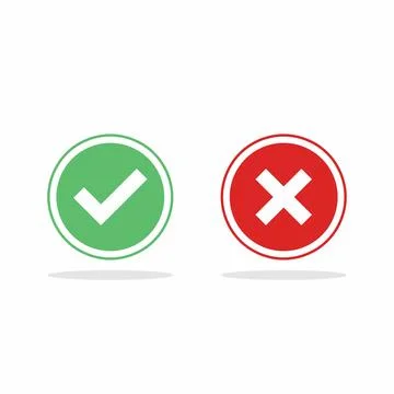 Check and wrong marks, Tick and cross marks, Accepted/Rejected, Approved/Disa Stock Illustration