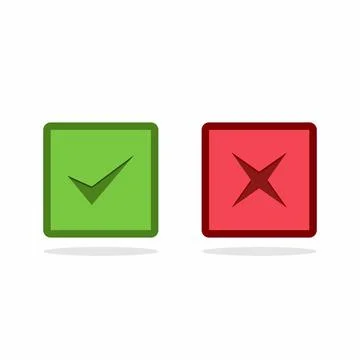 Check and wrong marks, Tick and cross marks, Accepted/Rejected, Approved/Disa Stock Illustration