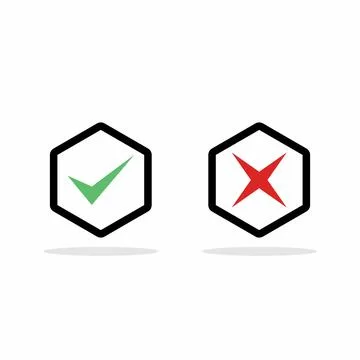 Check and wrong marks, Tick and cross marks, Accepted/Rejected, Approved/Disa Stock Illustration