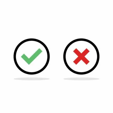 Check and wrong marks, Tick and cross marks, Accepted/Rejected, Approved/Disa Stock Illustration