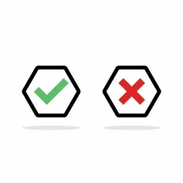 Check and wrong marks, Tick and cross marks, Accepted/Rejected, Approved/Disa Stock Illustration