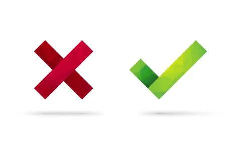 Check and x mark gren red Illustrazione stock