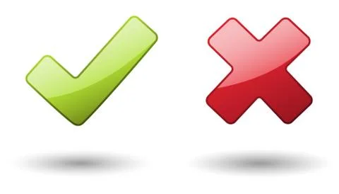 Check and X Mark Stock Illustration