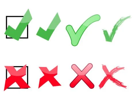 Check and x marks Stock Illustration