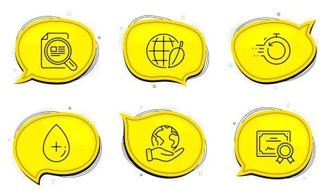 Check article, Environment day and Oil serum icons set. Fast recovery sign Stock Illustration