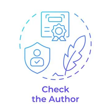 Check the author blue gradient concept icon Stock Illustration