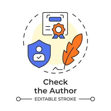 Check the author multi color concept icon イラスト素材