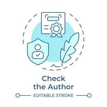 Check the author soft blue concept icon Stock Illustration