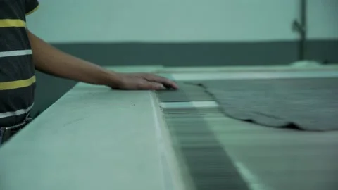 Check black raw leather manufacturing in factory Stock Footage 202458905
