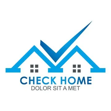Check the blue house logo shielded Checklist Approved Stock-Illustration