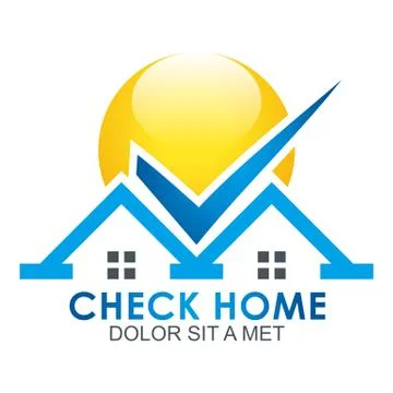 Check the blue house logo shielded Checklist Approved Stock-Illustration