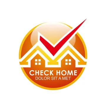 Check the blue house logo shielded Checklist Approved Stock Illustration
