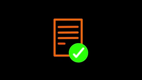 Check board icon animation. Notepad icon animation. black screen background Stock Footage 302865809