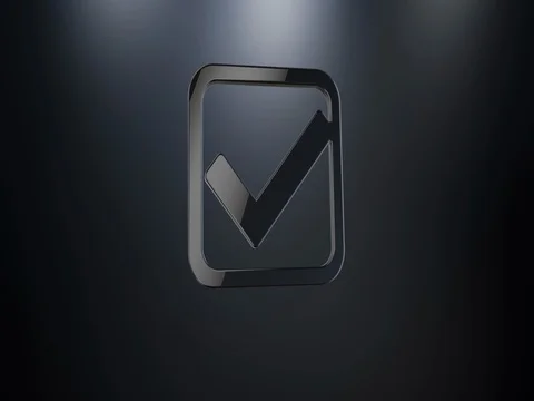 Check Box Black 3d Icon Stock Footage 69782170