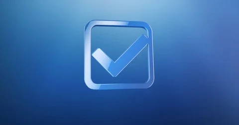 Check Box Blue 3d Icon Stock Footage 69781670