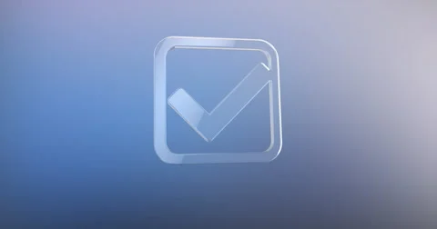 Check Box Glass 3d Icon Stock Footage 67106380