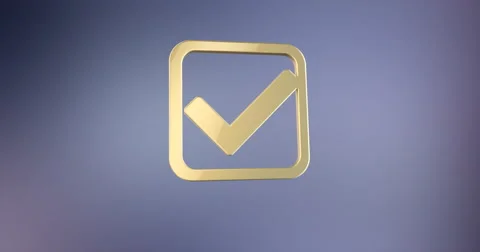 Check Box Gold 3d Icon Stock Footage 67106507