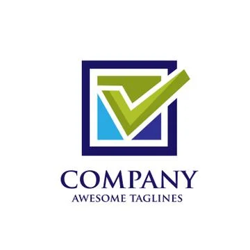 Check box logo concept Stock Illustration