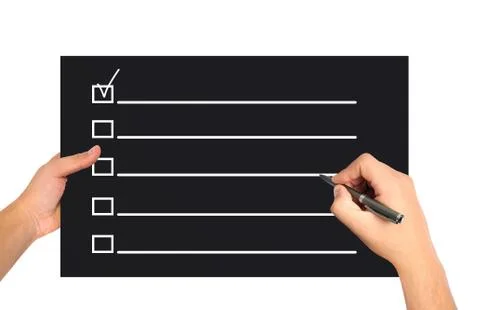 Check box in paper Stock Photos