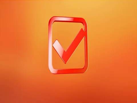 Check Box Red 3d Icon Stock Footage 69782172