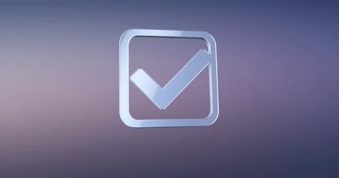 Check Box Silver 3d Icon Stock Footage 69782776