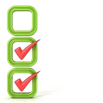Check boxes with correct check mark Check boxes with correct check mark. I... Stock Photos