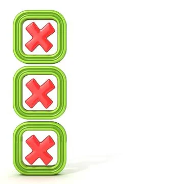 Check boxes with incorrect check mark Stock Illustration