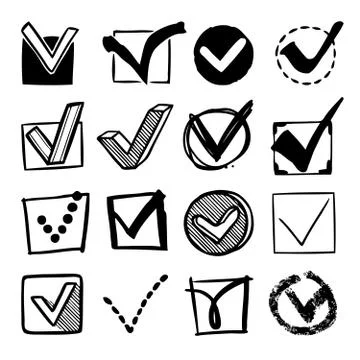 Check Boxes Set Stock Illustration