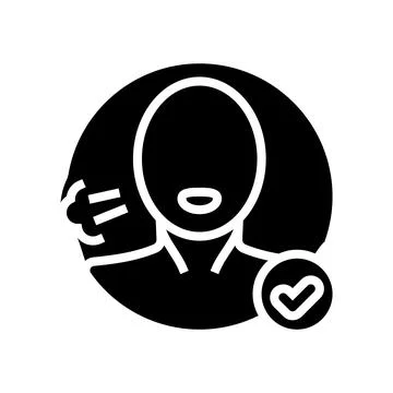 Check for breathing glyph icon vector illustration Illustrazione stock
